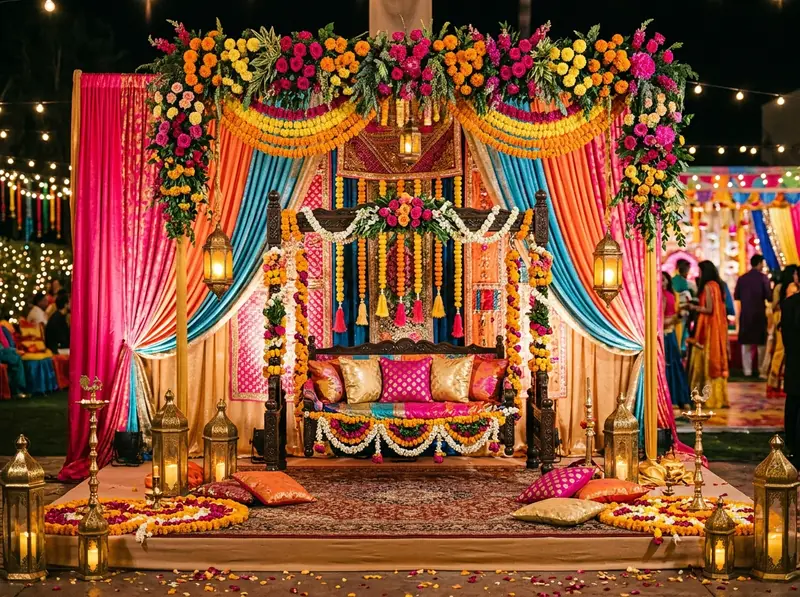 Mehndi celebration decoration