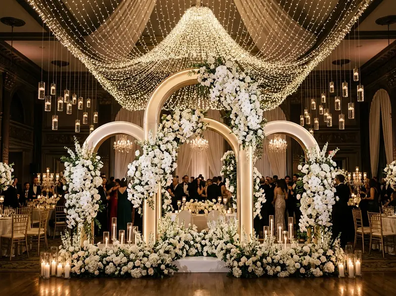 Wedding reception stage decoration